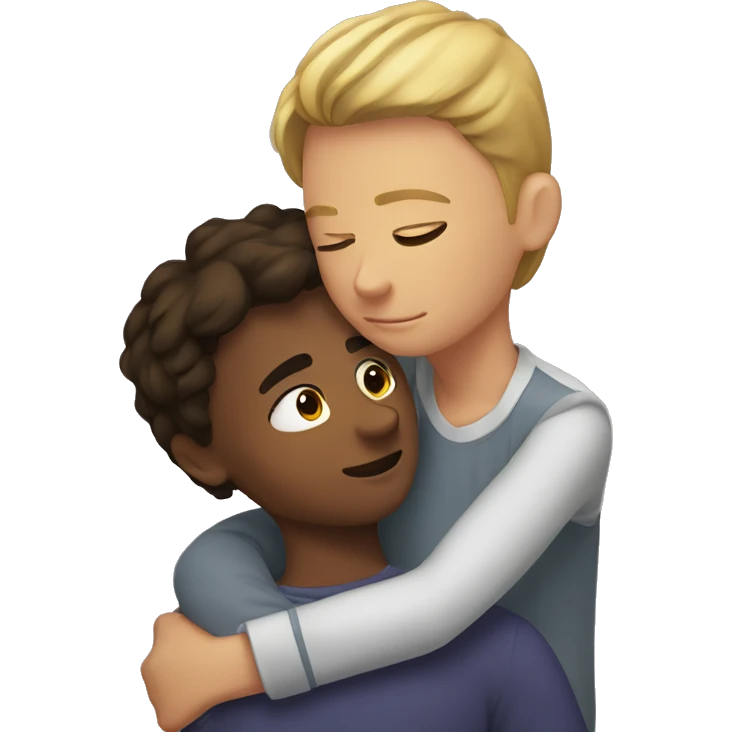 girl cuddling guy emoji