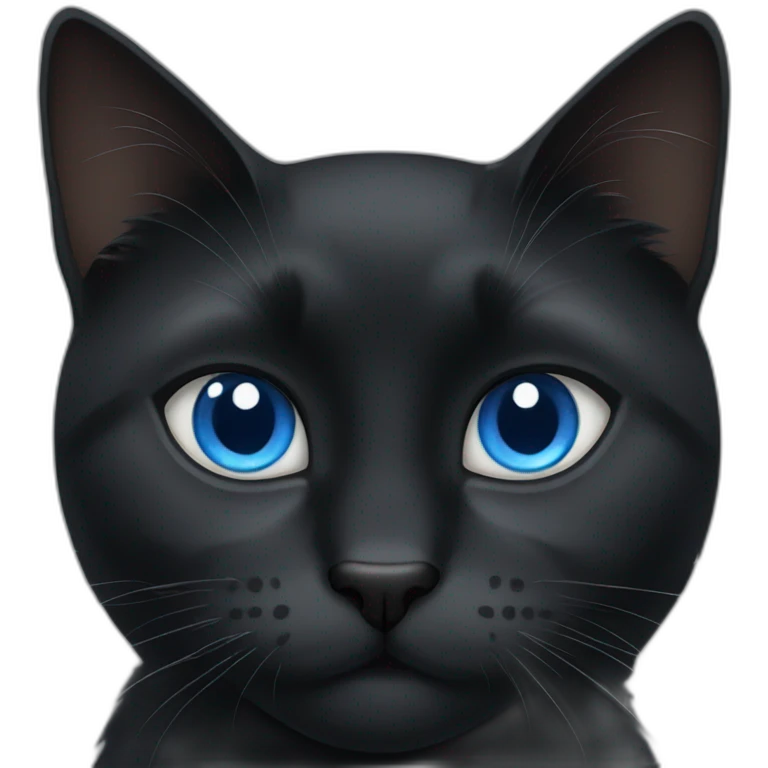 black cat with blue eyes emoji