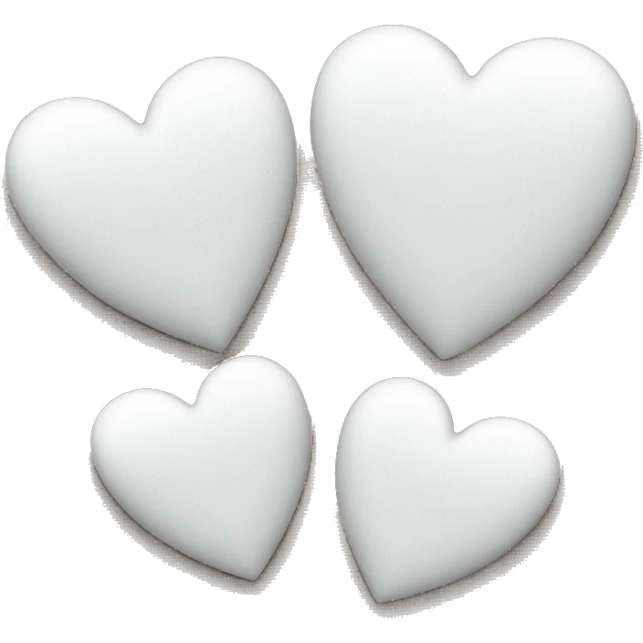 3 white hearts bigger to smaller emoji