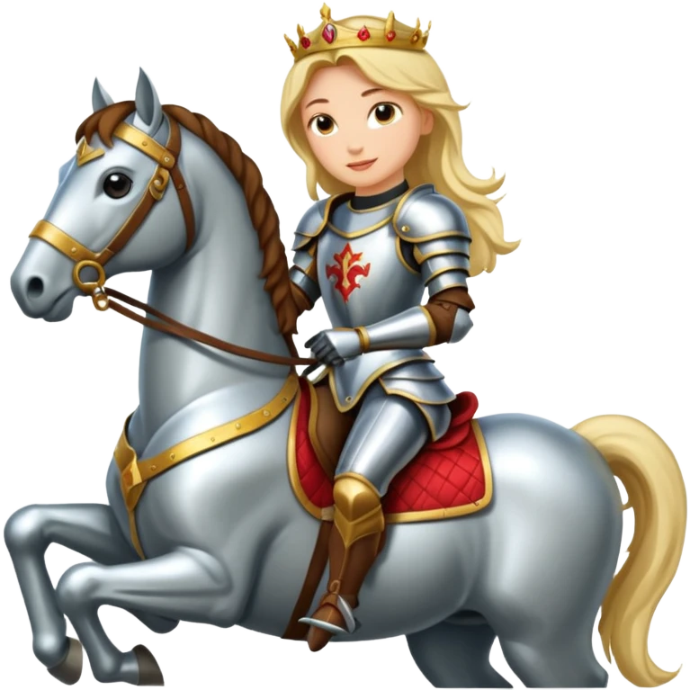 Renaissance princess knight on horse emoji