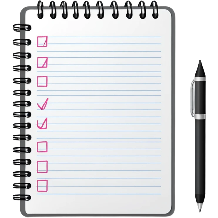 notebook with to do list emoji