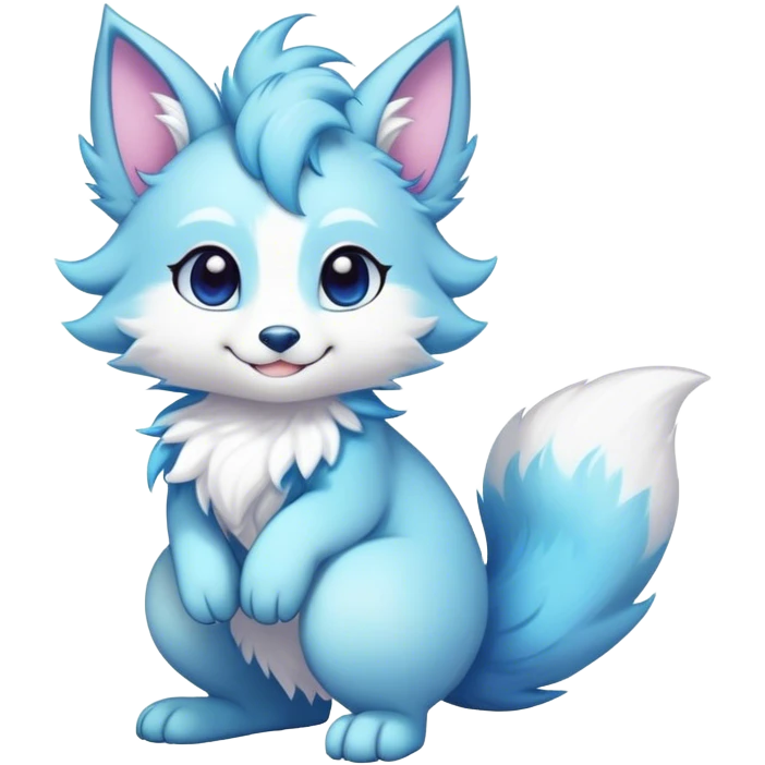 Kawaii bright fantasy ethereal anthro fursona Fakemon with tufted tail  emoji