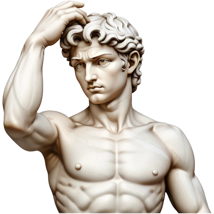 Michelangelo's David sculpture, Renaissance masterpiece, artistic representation of the biblical hero emoji