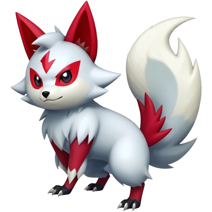 Epic Shiny Edgy Zangoose-Zorua-Pokemon-fakemon-hybrid-animal Full Body  emoji