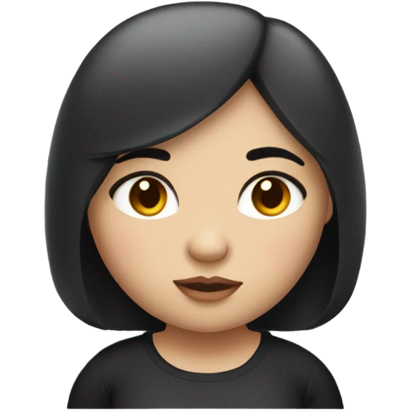 Fat girl with black hair and small eyes emoji