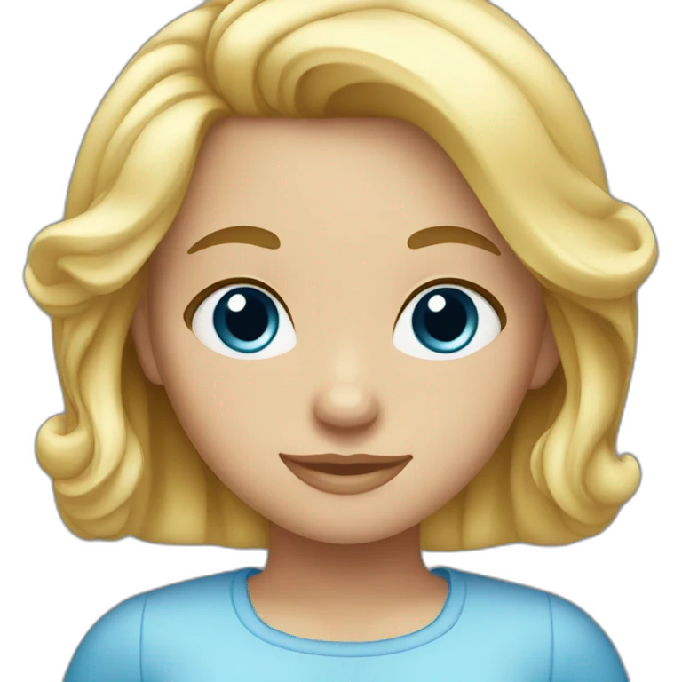 girl with blond hear and blue eyes  emoji