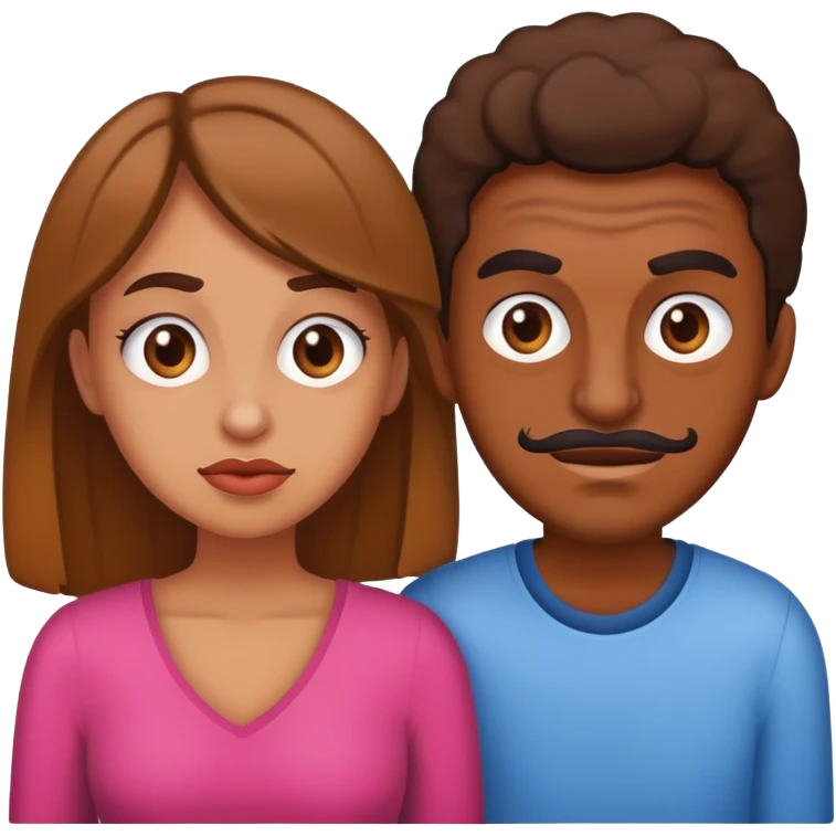 Ugly boyfriend Icon Girlfriend brownskin emoji