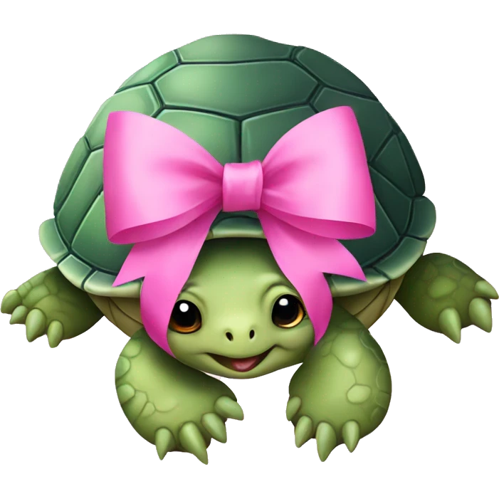 Turtle with pink bow emoji