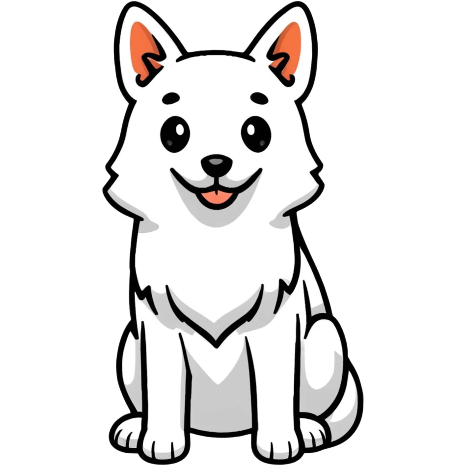 brown and white cartoon dog cartoonish sticker emoji