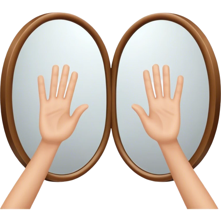 palms clapping another's hand in mirror
 emoji
