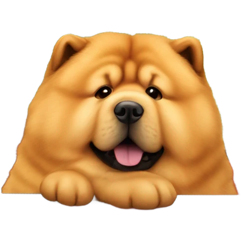 Chow Chow dog riding red car emoji