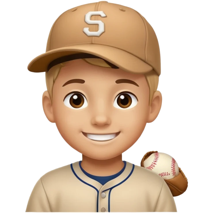 kid with a sideways baseball cap, smiling emoji