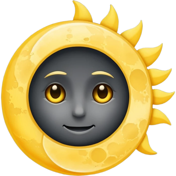 Genarate me a emoji of Drak mode moon and bright mode sun Like we got In our mobile phones emoji