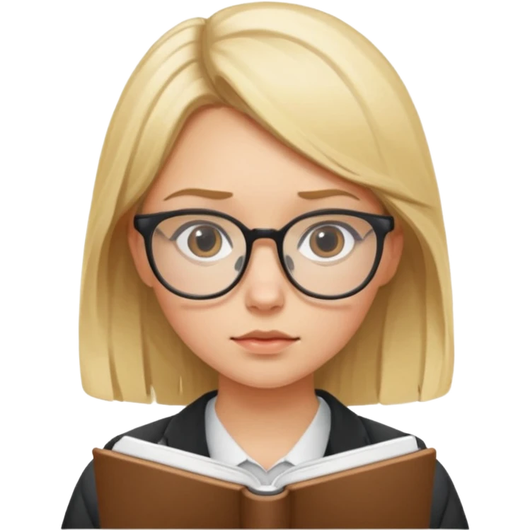 blondy girl with glasses learn analytics emoji