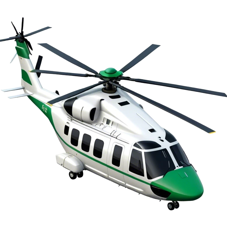 AgustaWestland AW139 - Leonardo (Model Year: 2022) (Iconic colour: White with green accents) emoji
