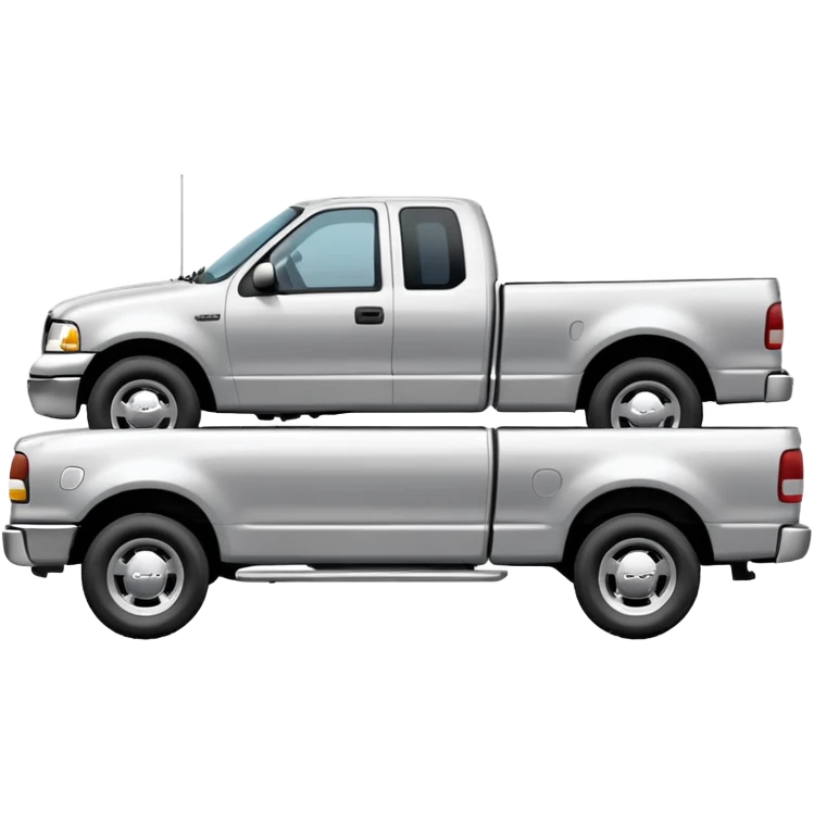 2001 Ford F150 pickup truck side view silver emoji