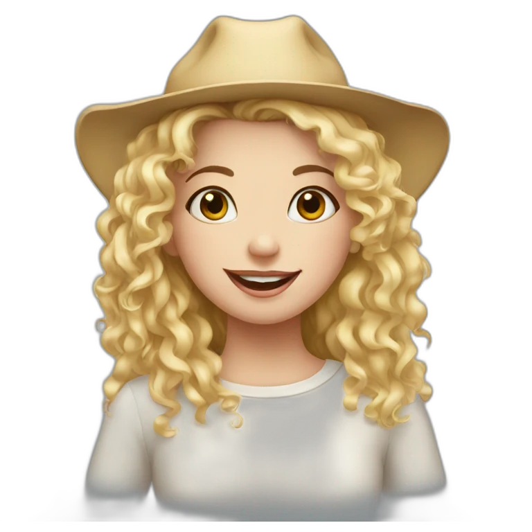 Blondie curly girl loving cow emoji