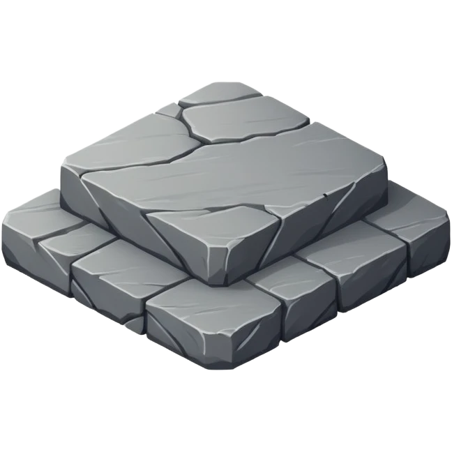 generate realistic detailed stone patform isometric view dark color emoji