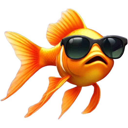 Goldfish with sunglasses  emoji