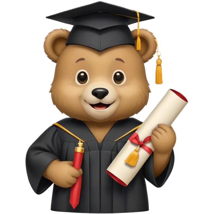 graduation bear emoji