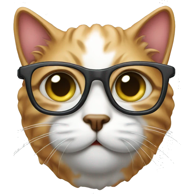 Brains-cat with eyeglasses  emoji