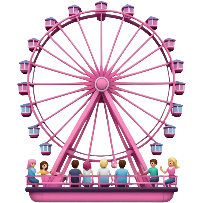 mix light pink dark pink and white theme park Ferris wheel emoji
