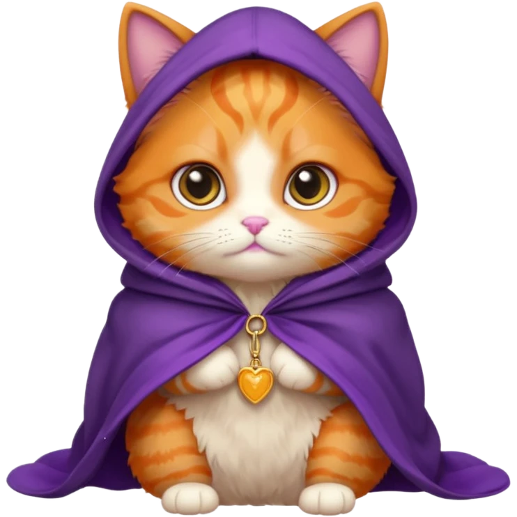 baby orange cat in purple cloak emoji
