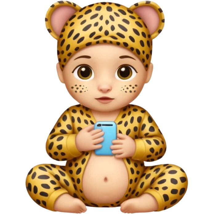 human baby with leopard patterned clothes emoji