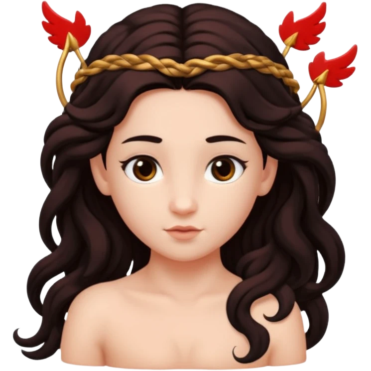 Cupid of people connected with their hair connected to hair emoji