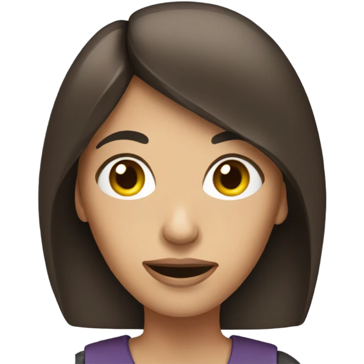 Brunette fair on a cell phone emoji