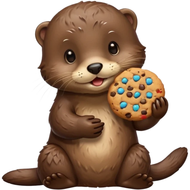 otter eating a cookie emoji