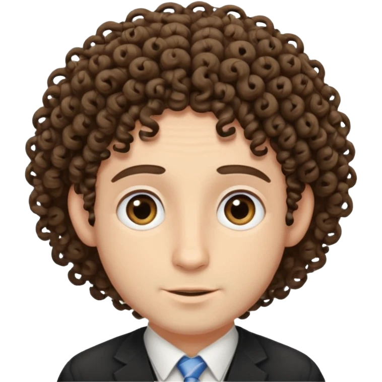 jewish man's face, wearing a tiny yarmulke and curly hair strands emoji