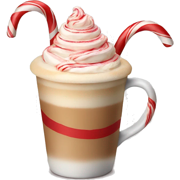 Candy cane latte emoji