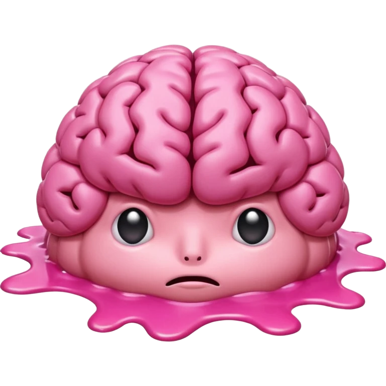 pink brain (without a face) melting into a puddle emoji