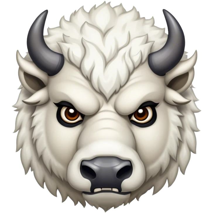 angry giant white snowy bison emoji