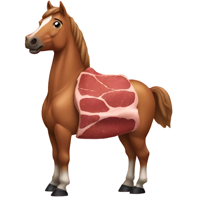 Piece of meat riding on a horse emoji