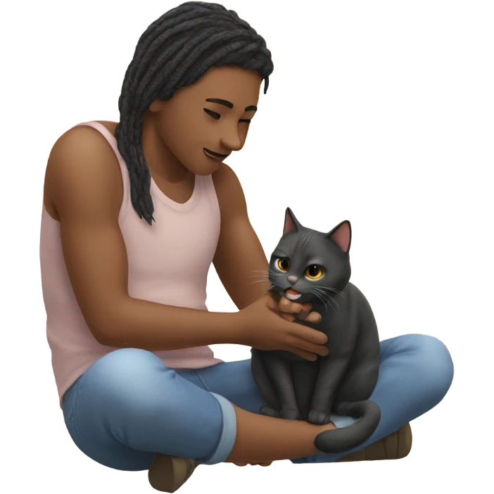 Stroking a cat emoji