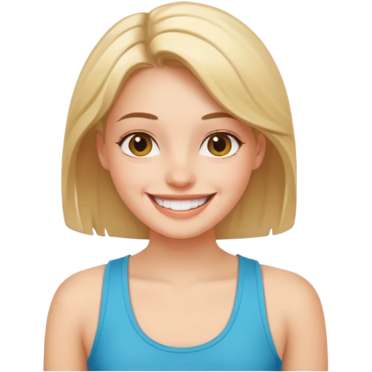 Mutlu kız üstünde askılı kıyafet olan emoji