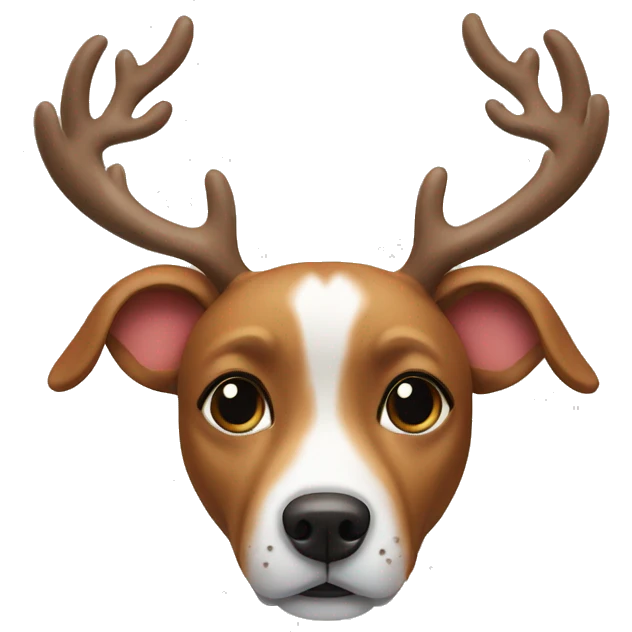 dog with reindeer antlers emoji