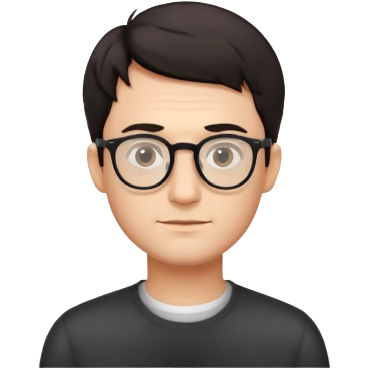 zumbi masculino, óculos fino, cabelo baixo emoji