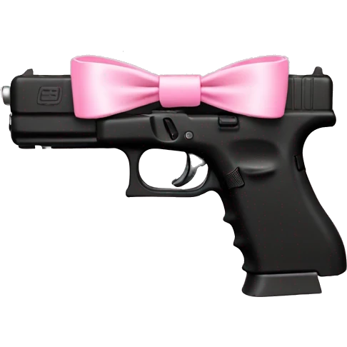 black glock with baby pink bow emoji