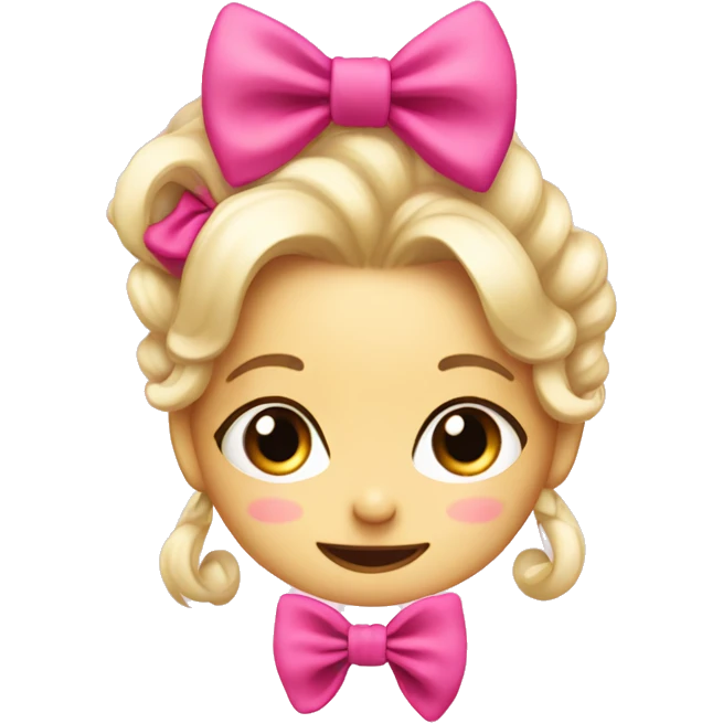 A with a cute bow and pink with very coquette  emoji