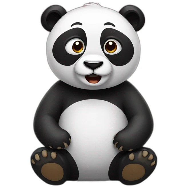 Scared panda emoji