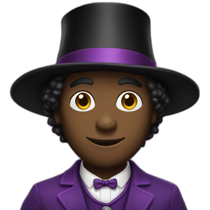black wonka hat emoji