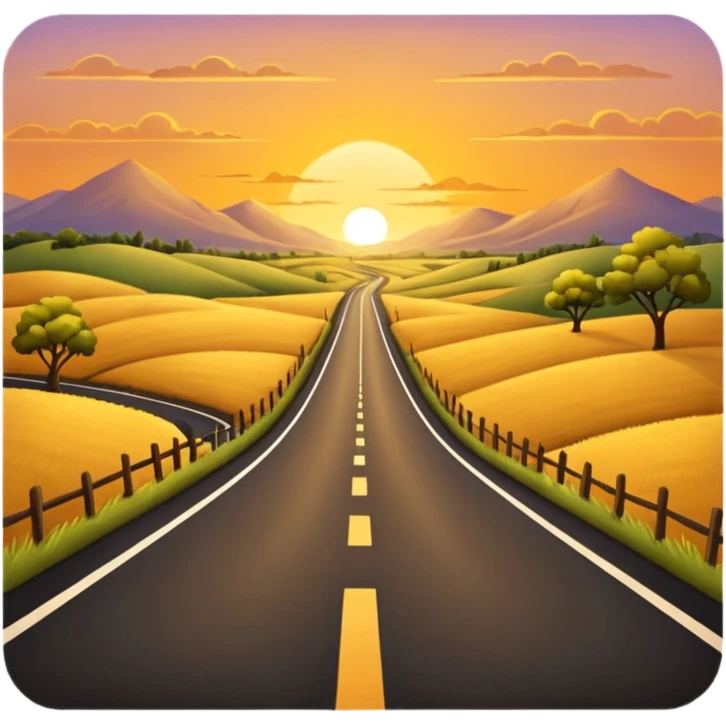 country road with sunset emoji