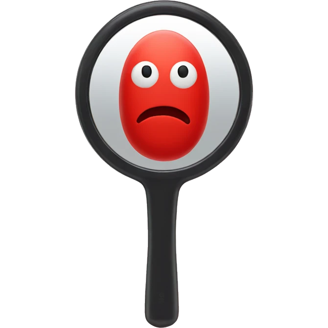 red handheld emoji mirror emoji