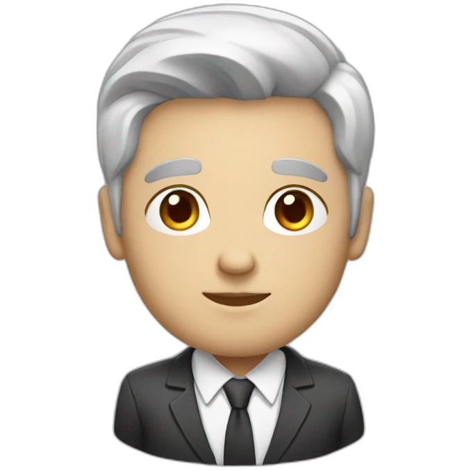 White accountant with black hair emoji