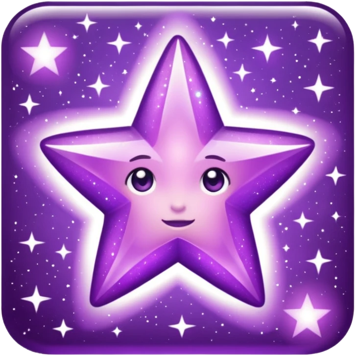 glitter purple and cian star emoji