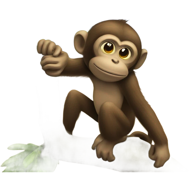 Monkey eat button a tree in the sky emoji