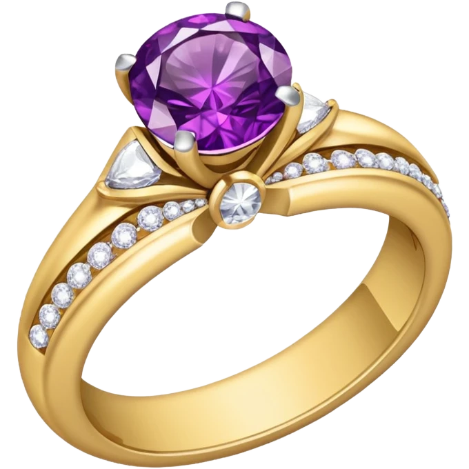 anel de casamento branco e roxo emoji